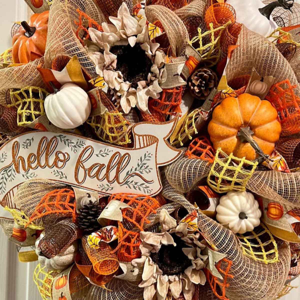 Fall burlap wreath design for seasonal decor