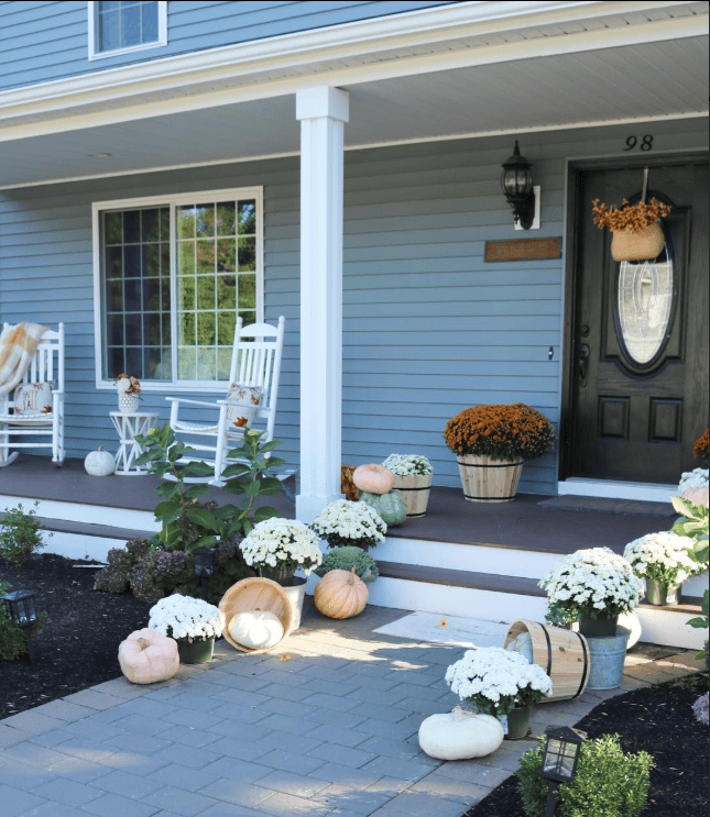 Cozy Autumn Porch with Rustic Charm