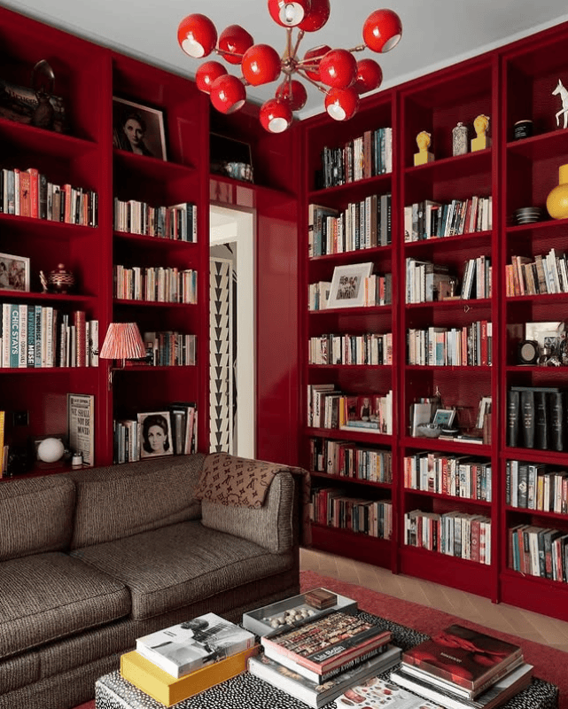 Enveloping Red Library Space