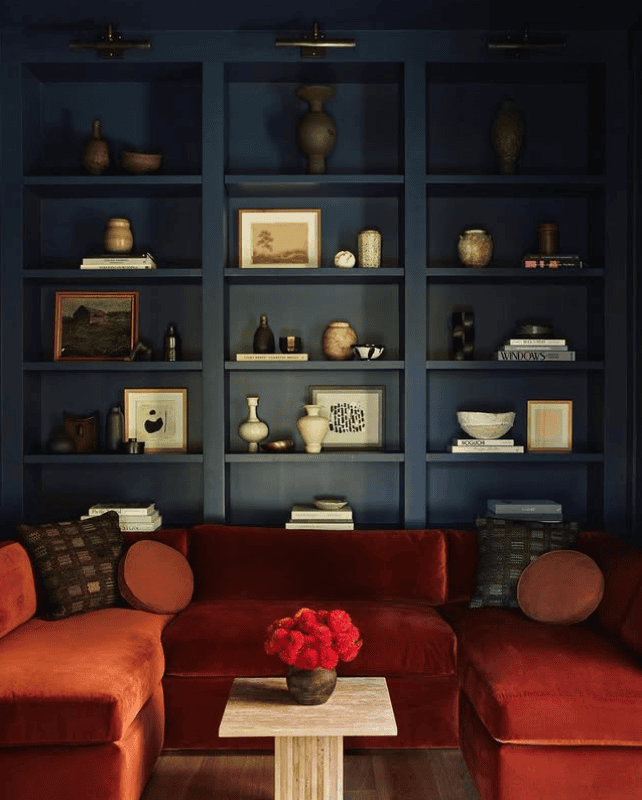 Stylish Library Lounge with a Luxe Touch
