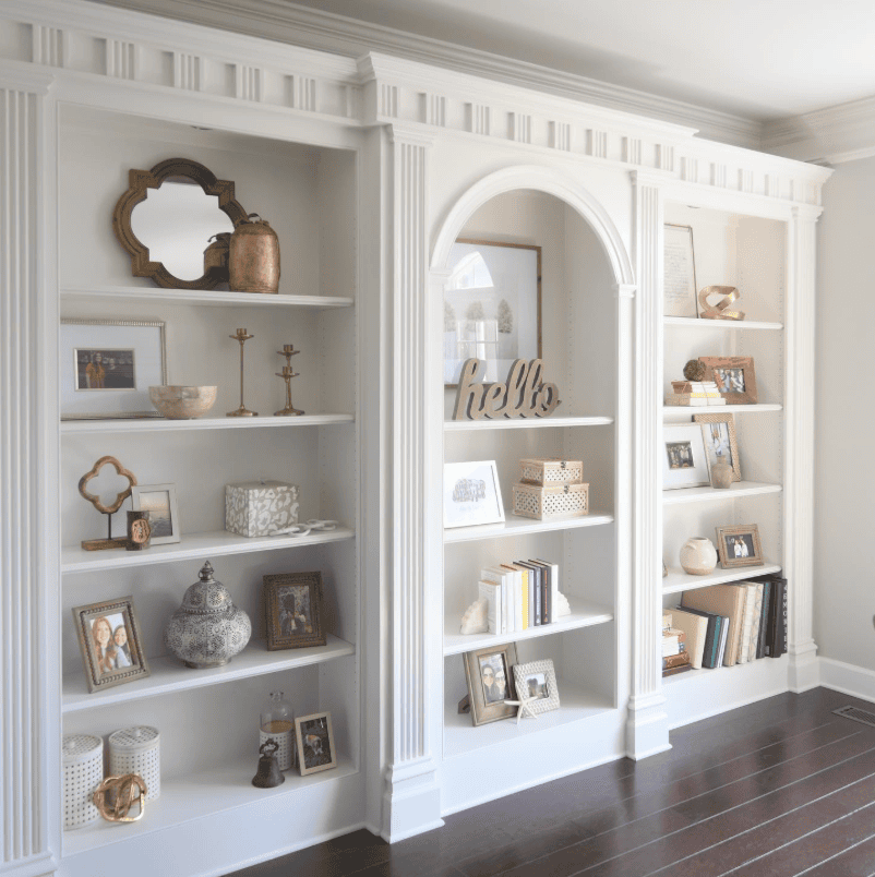 Refined White Built-Ins for a Classic Library Feel