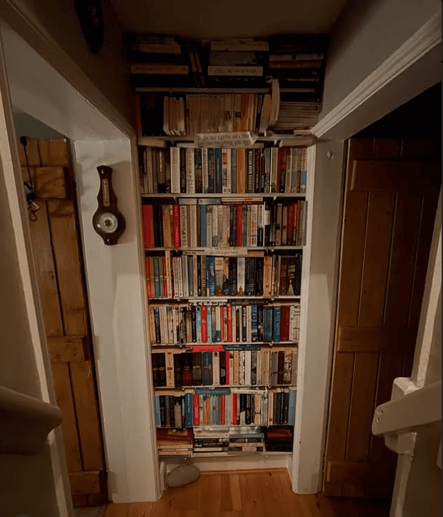 Clever Hallway Library Solution for Space-Challenged Book Lovers
