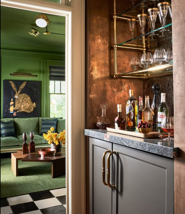 Dark Metallic Mini Bar with Luxurious Flair