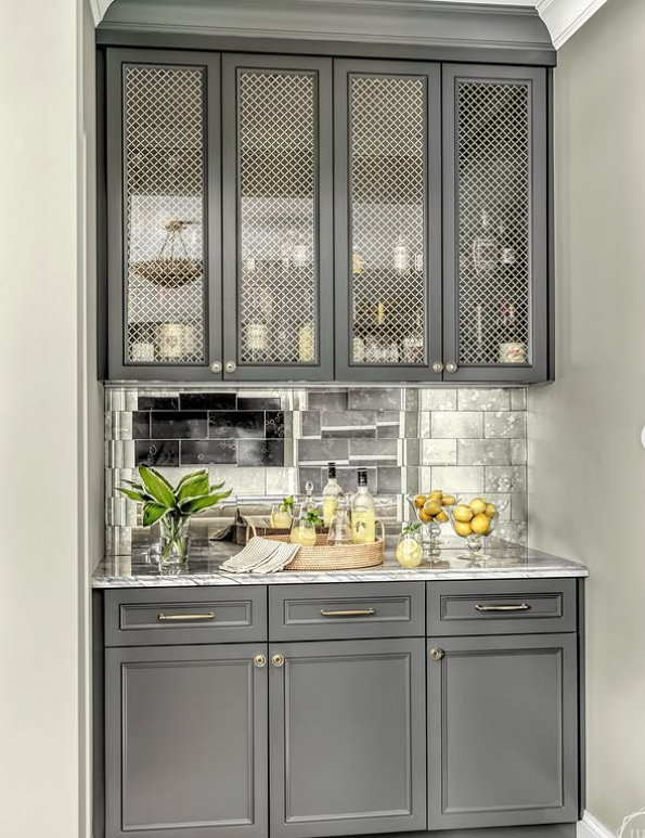 Glamorous Cocktail Station with Mirrored Accents
