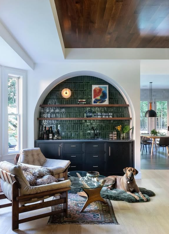 Trendy Arched Home Bar