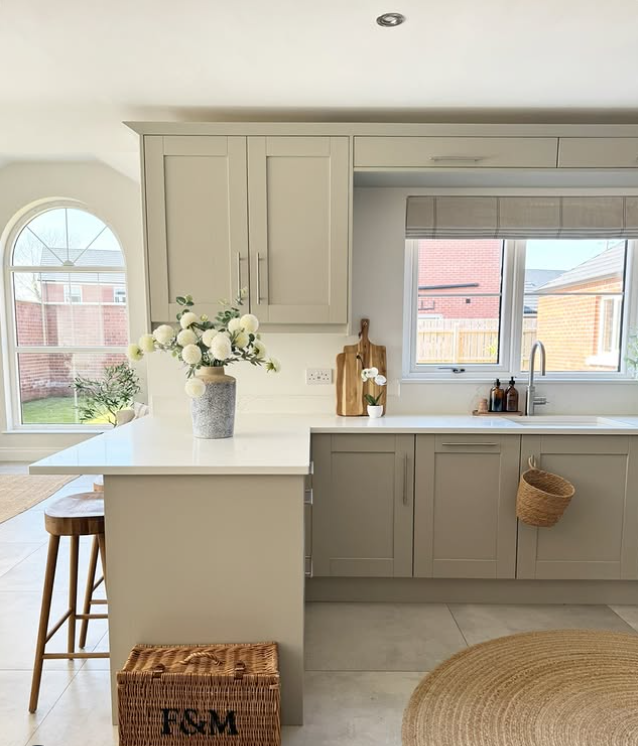 Subtle Storage with a Neutral Kitchen Island