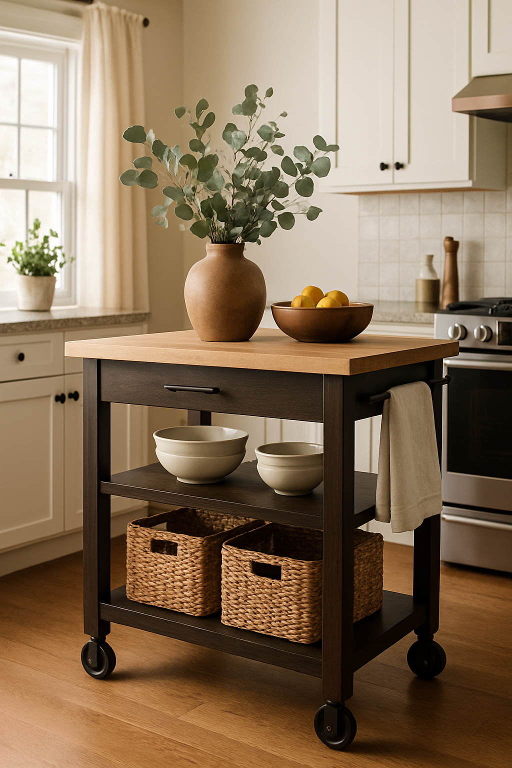 Movable Kitchen Cart Island