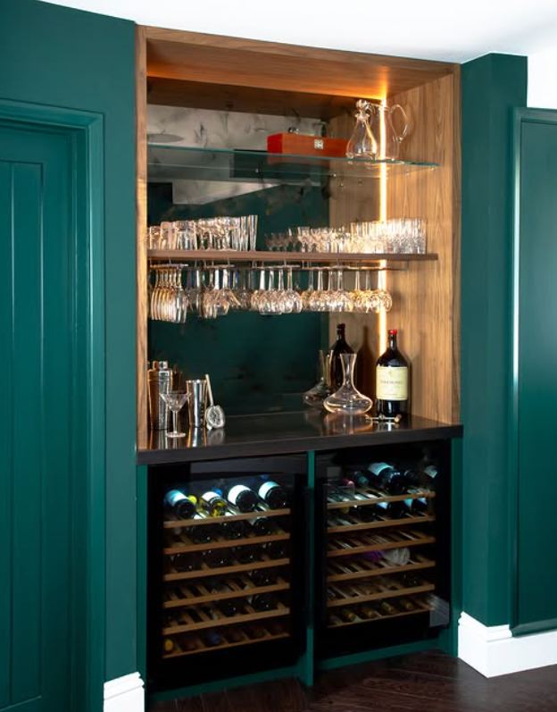 Compact Home Bar with Built-In Wine Storage