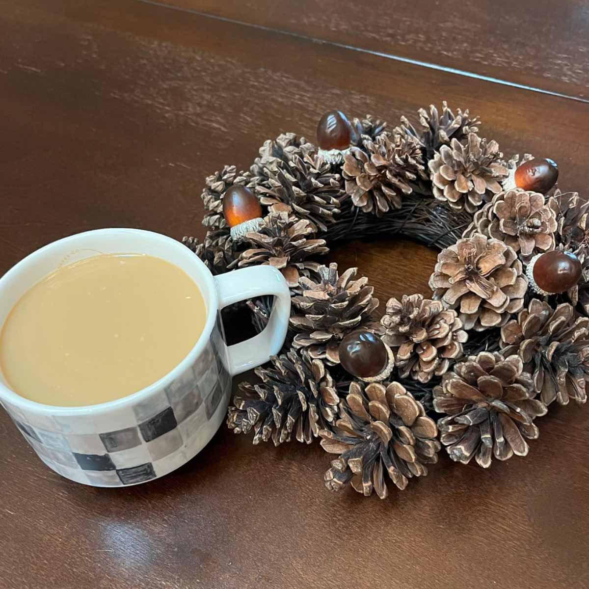 Wreath with Pinecones and Acorns