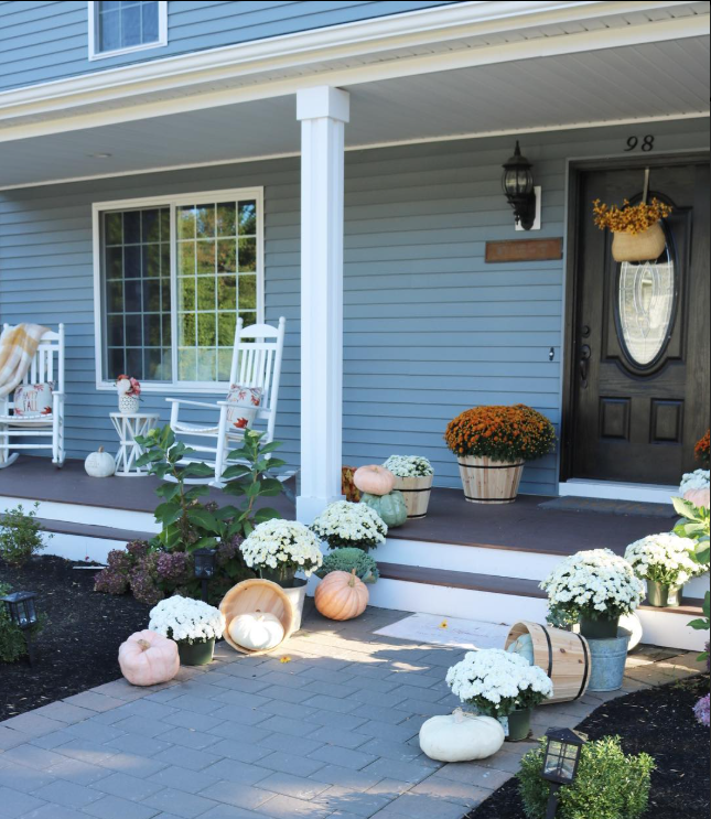 Cozy Autumn Porch with Rustic Charm