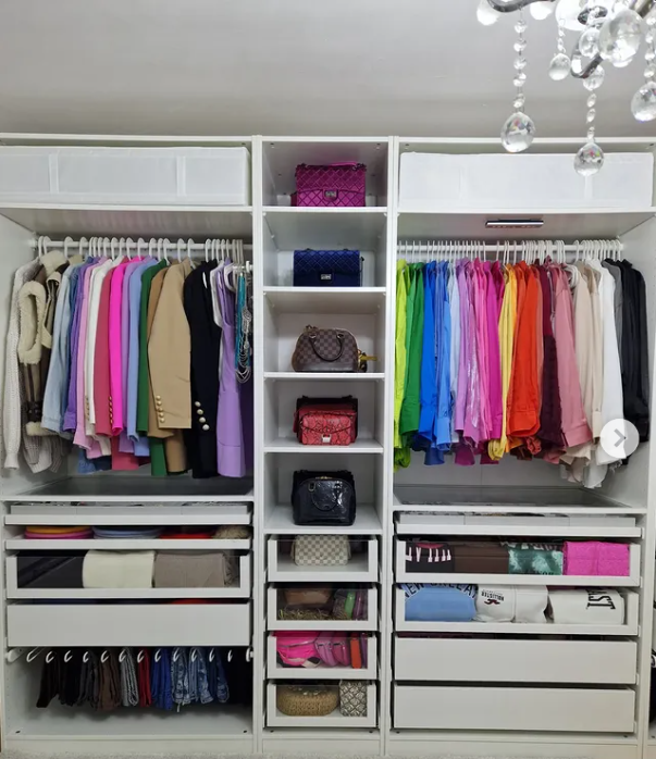 Color-coded closet