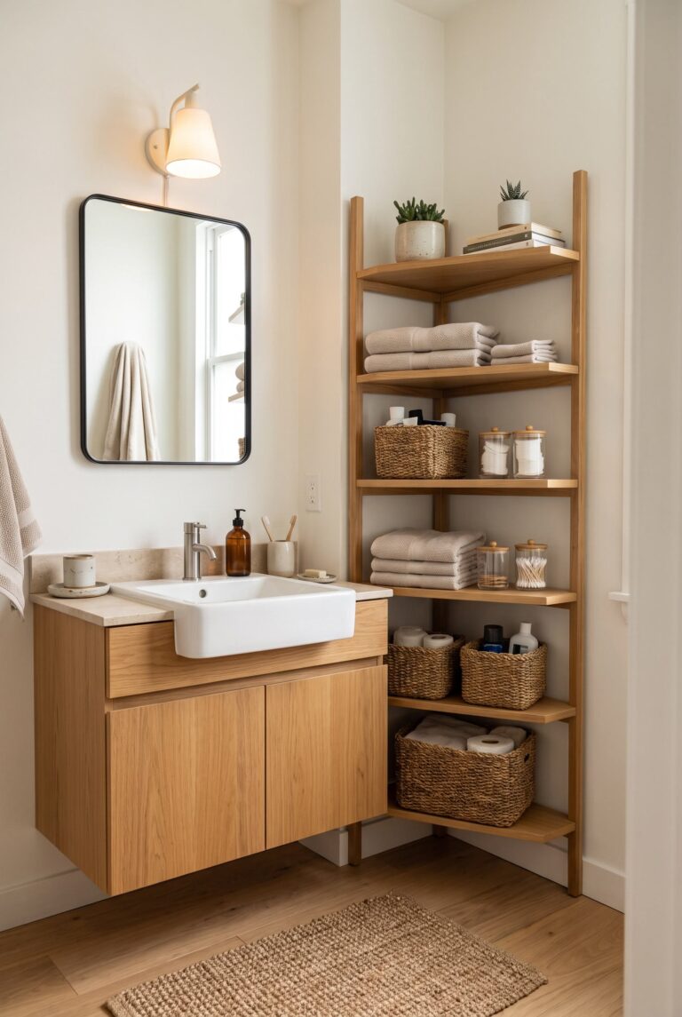 22 Small Bathroom Storage Solutions for Tidy Spaces