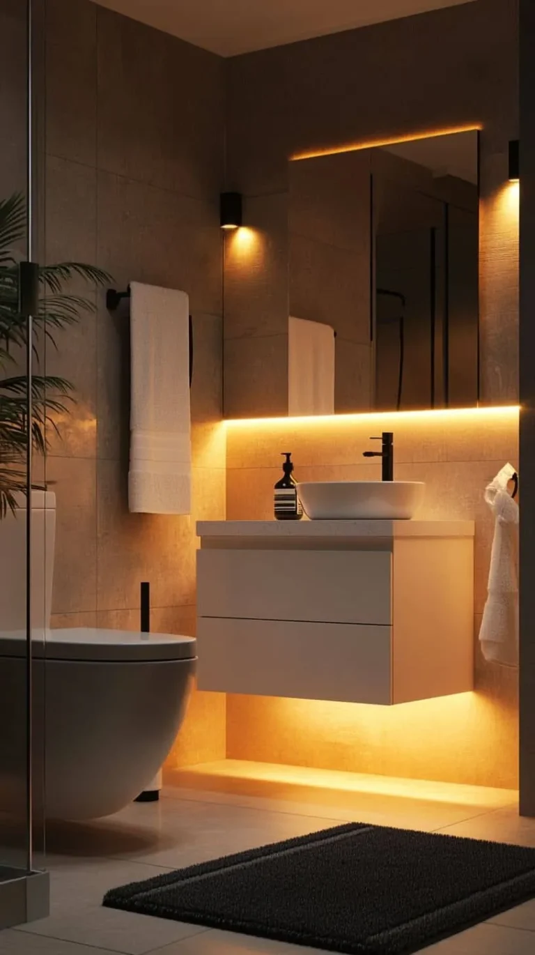 10 Temporary Backlighting Hacks for Windowless Powder Rooms